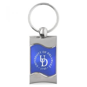 Keychain Fob with Wave Shaped Inlay - Delaware Blue Hens