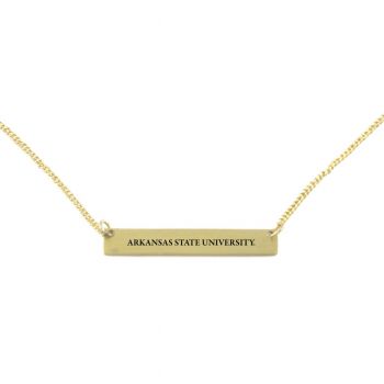 Brass Bar Necklace - Arkansas State Red Wolves