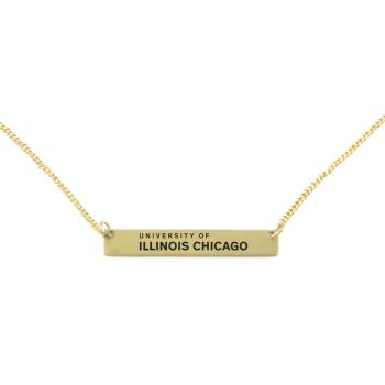 Brass Bar Necklace - UIC Flames