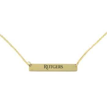 Brass Bar Necklace - Rutgers Knights