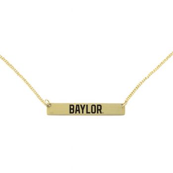 Brass Bar Necklace - Baylor Bears