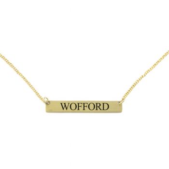 Brass Bar Necklace - Wofford Terriers