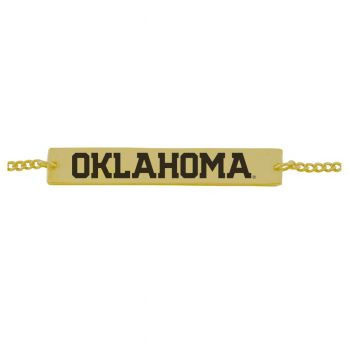 Brass Bar Bracelet - Oklahoma Sooners
