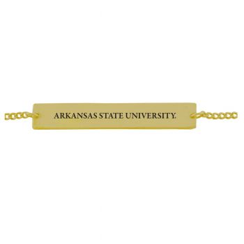 Brass Bar Bracelet - Arkansas State Red Wolves