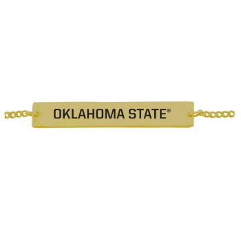 Brass Bar Bracelet - Oklahoma State Bobcats