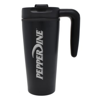 16 oz Insulated Tumbler with Handle - Pepperdine Waves