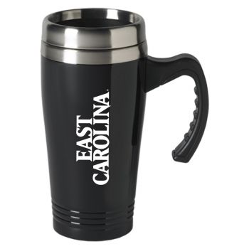 16 oz Stainless Steel Coffee Mug with handle - Eastern Carolina Pirates