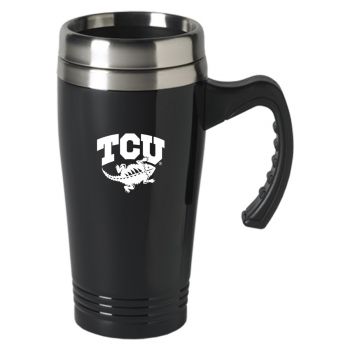 16 oz Stainless Steel Coffee Mug with handle - TCU Horned Frogs