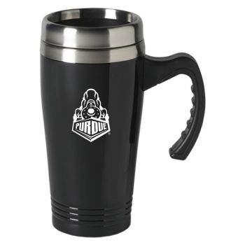 16 oz Stainless Steel Coffee Mug with handle - Purdue Boilermakers