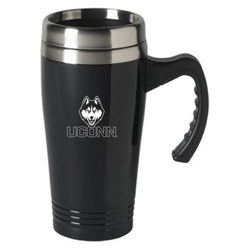 16 oz Stainless Steel Coffee Mug with handle - UConn Huskies