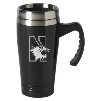 16 oz Stainless Steel Coffee Mug with handle - Northwestern Wildcats