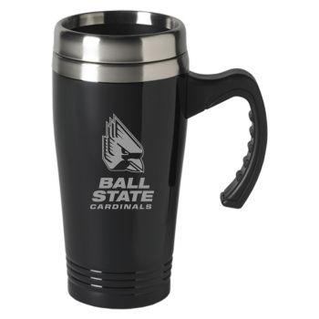 16 oz Stainless Steel Coffee Mug with handle - Ball State Cardinals