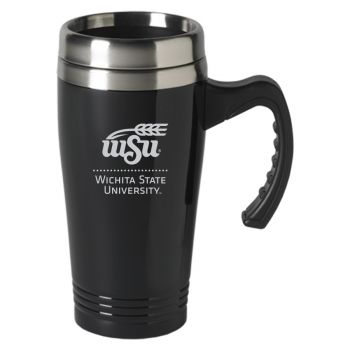 16 oz Stainless Steel Coffee Mug with handle - Wichita State Shocker