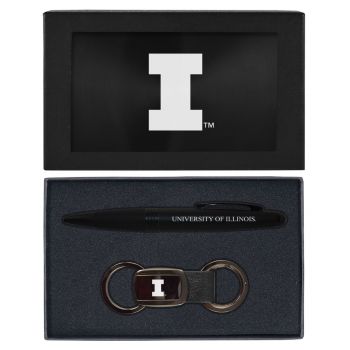 Prestige Pen and Keychain Gift Set - Illinois Fighting Illini