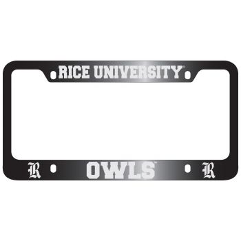 Stainless Steel License Plate Frame - Rice Owls