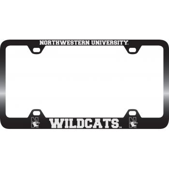 Stainless Steel License Plate Frame - Northwestern Wildcats