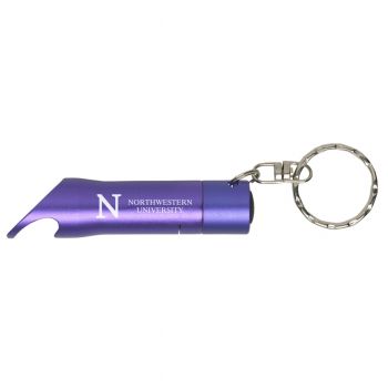Keychain Bottle Opener & Flashlight - Northwestern Wildcats