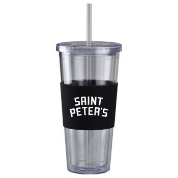 24 oz. Acrylic Tumbler with Silicone Sleeve - St. Peter's Peacocks