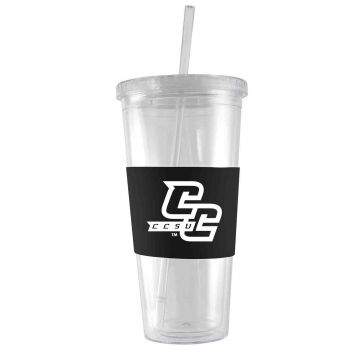 24 oz. Acrylic Tumbler with Silicone Sleeve - Central Connecticut Blue Devils