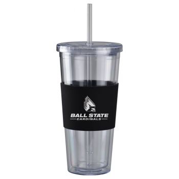 24 oz. Acrylic Tumbler with Silicone Sleeve - Ball State Cardinals