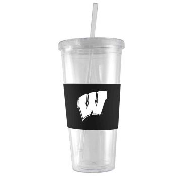 24 oz. Acrylic Tumbler with Silicone Sleeve - Wisconsin Badgers