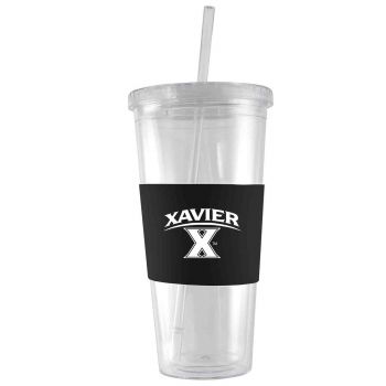 24 oz. Acrylic Tumbler with Silicone Sleeve - Xavier Musketeers